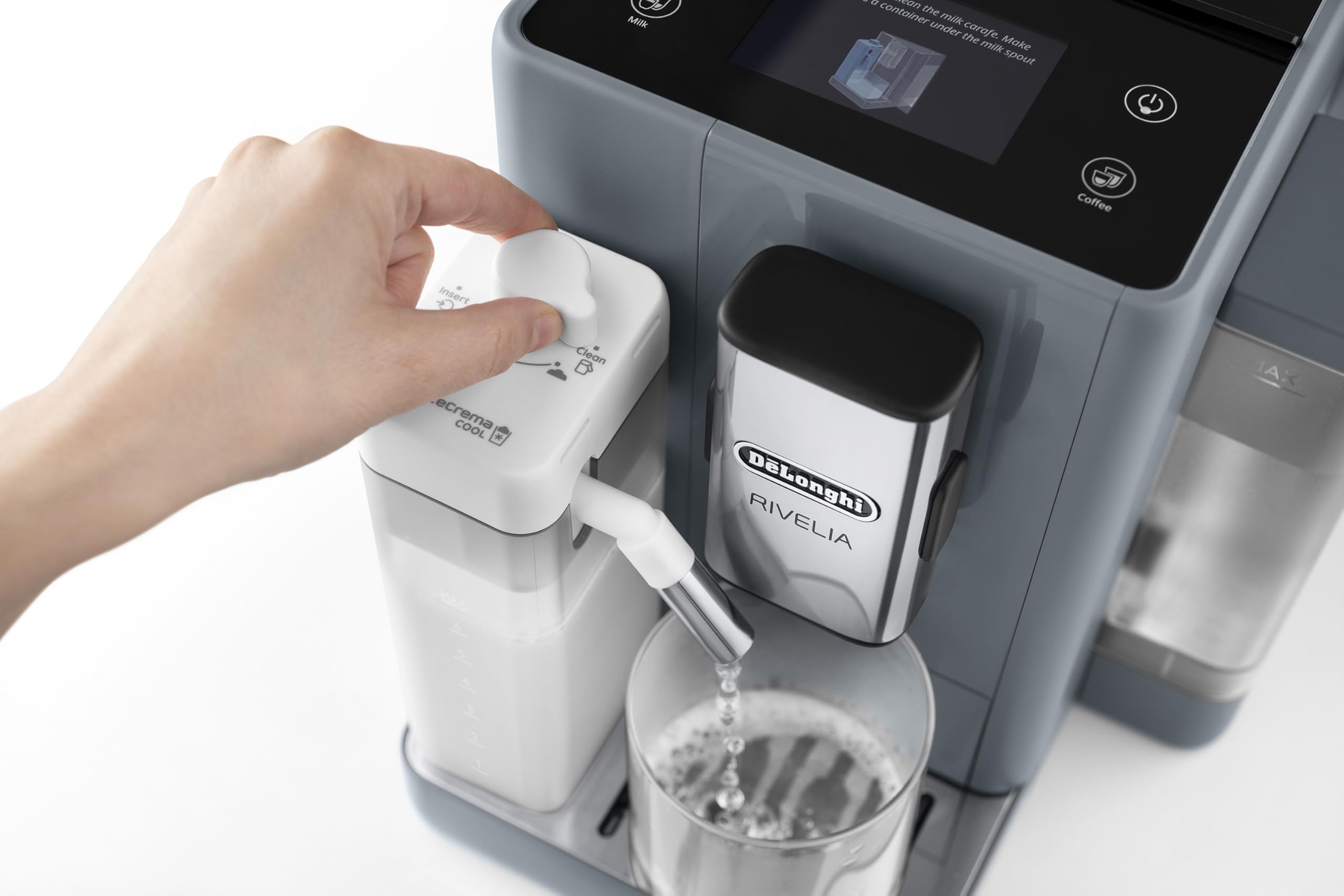 De'Longhi Rivelia LatteCrema Cool Upgrade Set DLSC032 do Napojów na Zimno, Tylko do Ekspresów do Kawy Rivelia, Karafka LatteCrema Cool, 2 Szklanki Termiczne 400 ml i 2 Szklanki Termiczne 480 ml