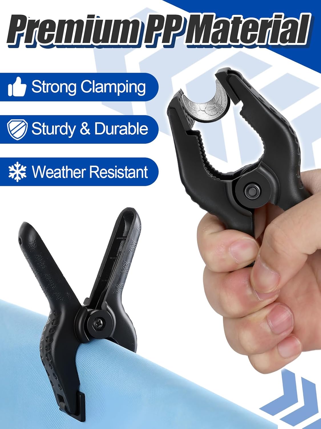 28 Pcs Winter Pool Cover Clips - Windproof Spring Clamps for Above Ground Steel Wall Pools, 4.3'' Length
