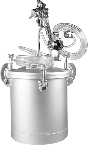 VEVOR Tanque de presión de pintura, tanque de presión comercial de 2.5 galones, olla de pintura a presión de 10 L, pistola rociadora de alimentación