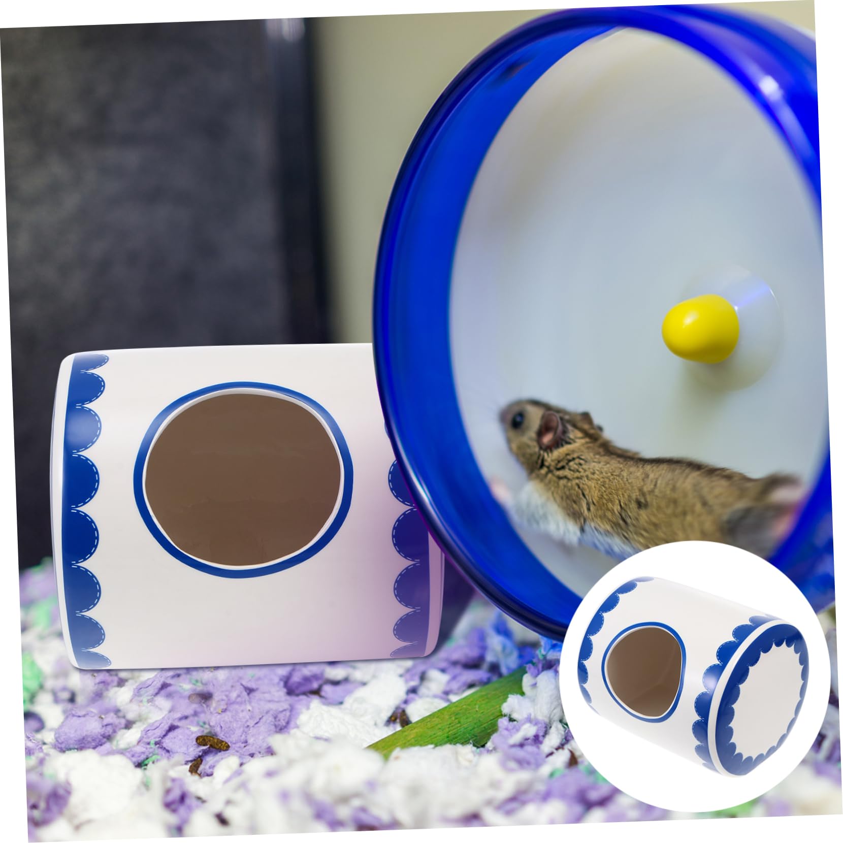 Yardwe Keramik Hamsterhaus als Kühlnest für Sommer, Blau, Robust