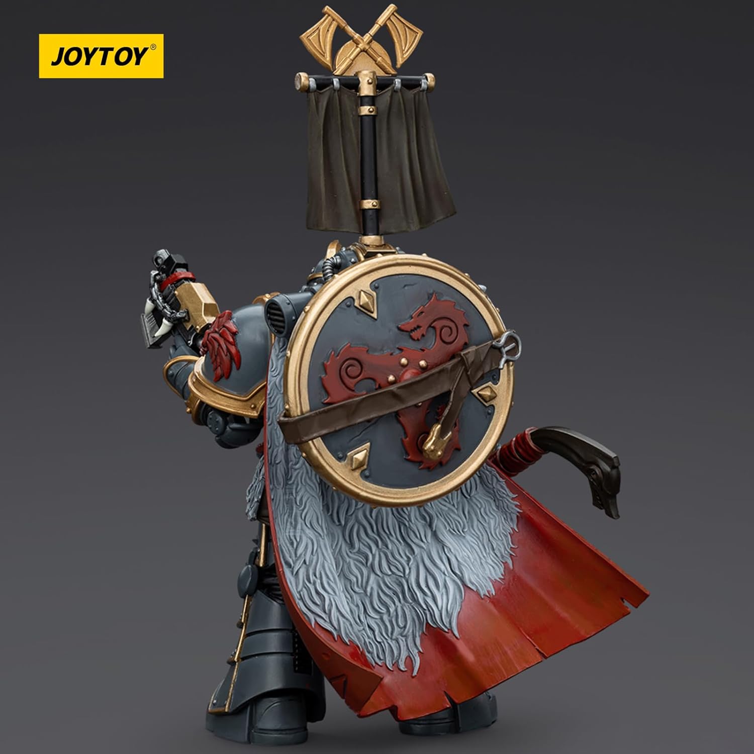 JOYTOY Warhammer 40k Horus Heresy Series, Space Wolves Legion Praetor with Power Axe and Combat Shield 1/18 Action Figure Collect Models, Dedicated to You Who Love Collecting