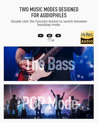 Miniatura 3 de EKSA Auriculares inalámbricos sobre la oreja, auriculares Bluetooth con micrófono, audio de alta resolución, tiempo de reproducción de 90 horas, 6