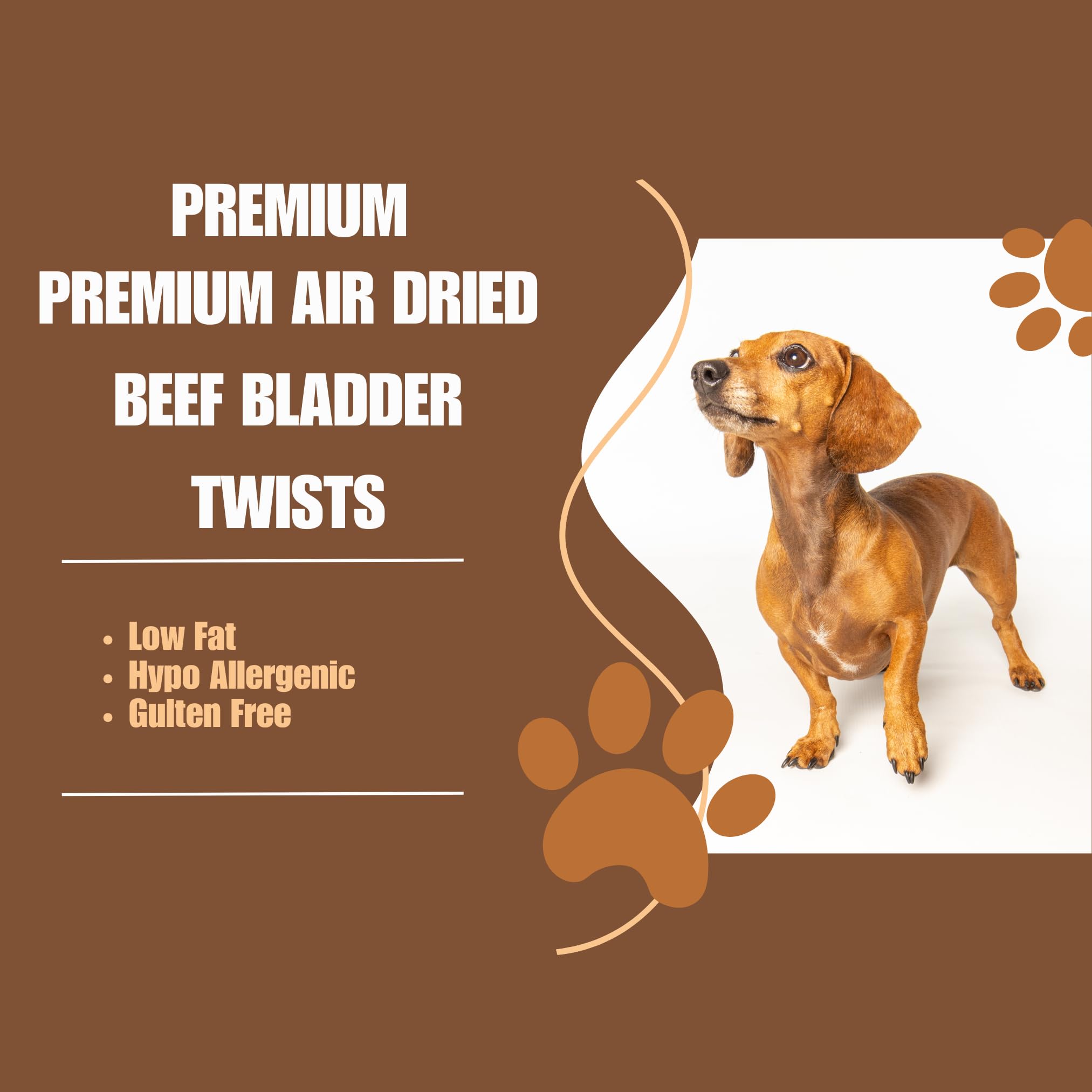 Premium Air Dried Beef Bladder Twists 1kg, 10 g (Pack of 100) - Image 4