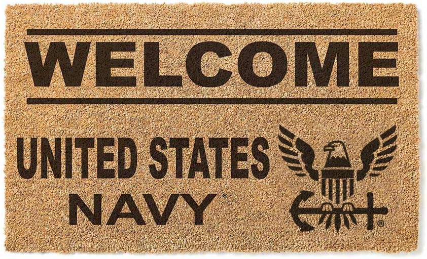 7.62 Design U.S. Navy Welcome 18 x 30 inch Coir Doormat- Made in The USA
