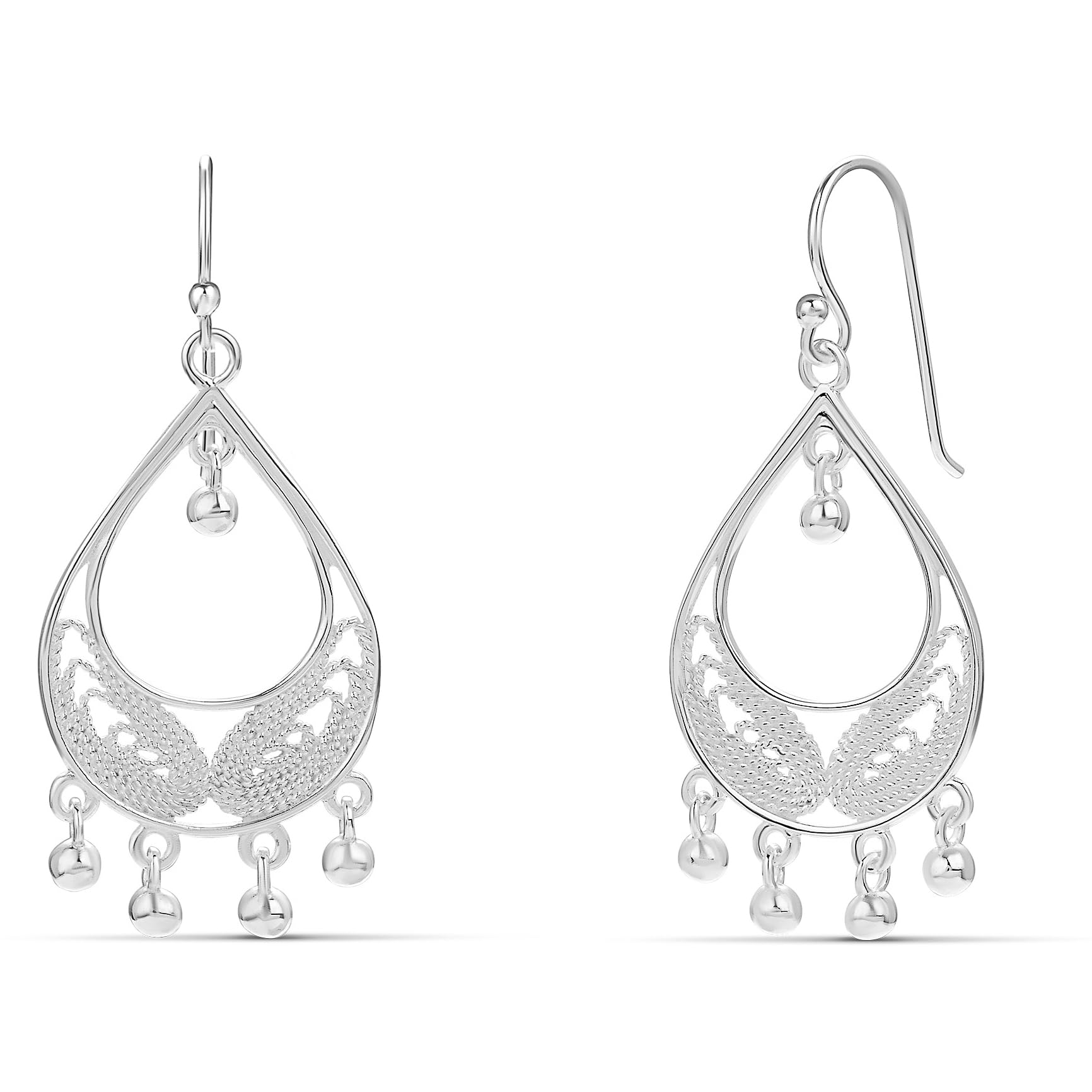 Milla Boho Earrings for Women Dangling | Flower Earrings | Heart Earrings | Tassel Earrings for Women | Dangle, French Wire Silver Earrings