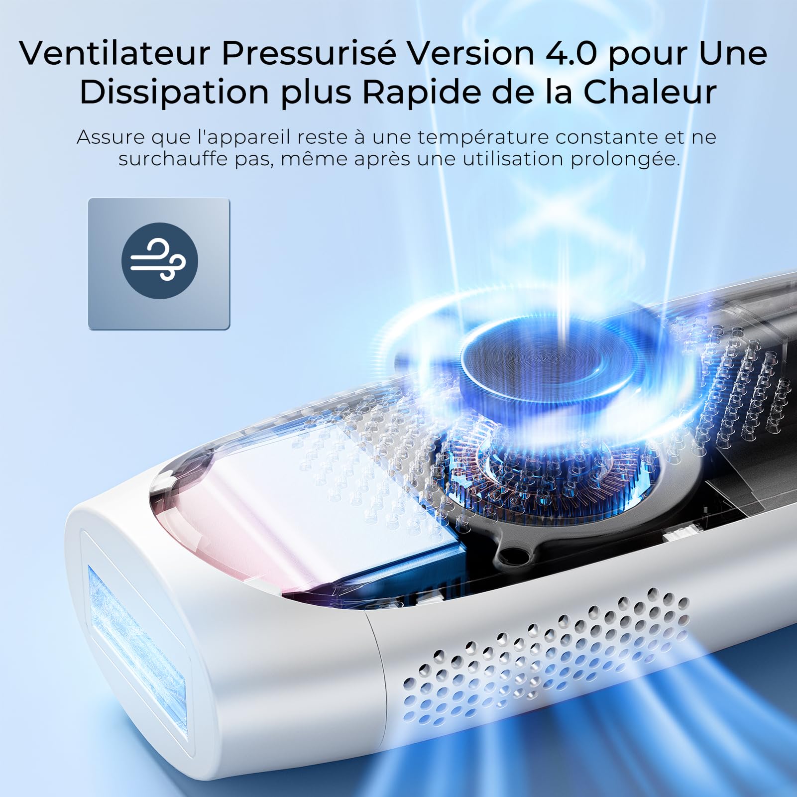 Épilateur Lumière Pulsée avec Refroidissement au Saphir, Épilateur Laser Flashs Illimités, 2 Modes, 9 Niveaux D'énergie pour Visage, Aisselles, Corps et Zone du Maillot, Femme & Homme, Rose