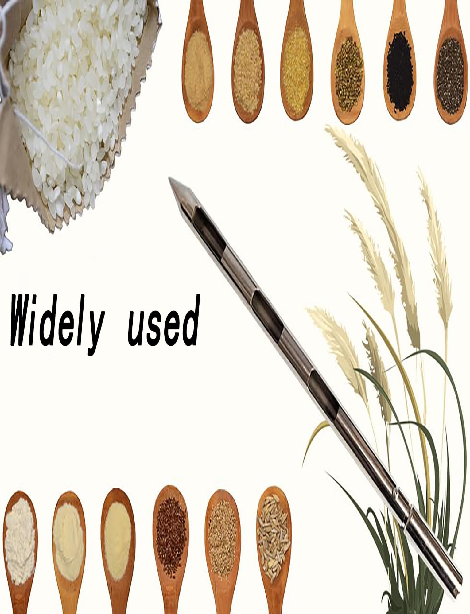 Tubo campionatore di Cereali, Campionatore di Polvere e Grano in Acciaio Inossidabile con 3 Slot, Parti Staccabili, Diverse Dimensioni(70cm/27.5'')
