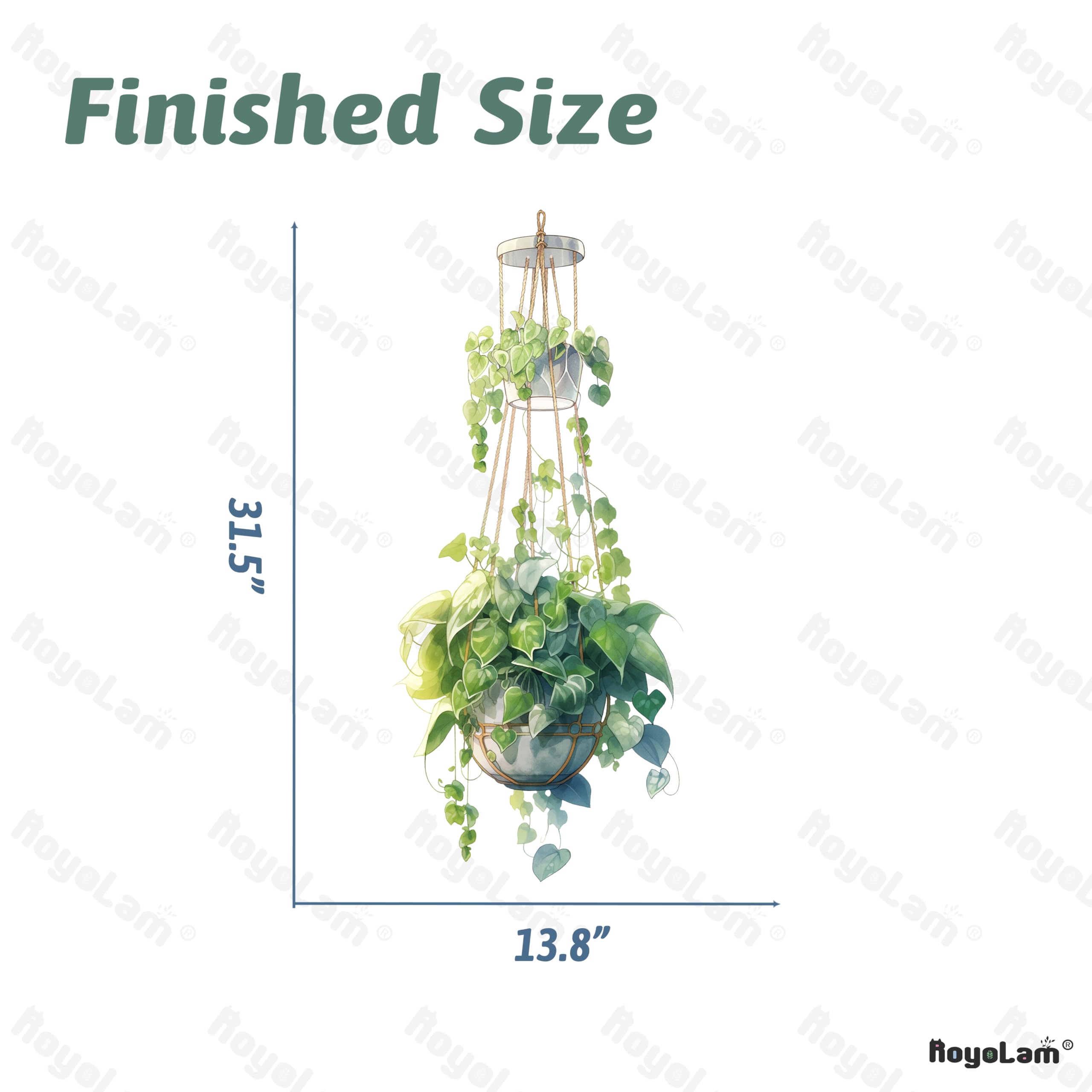 Double-Layer Hanging Basket Wall Sticker - Removable Leaf Wall Decal For Home Decor
