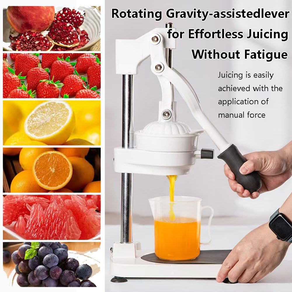 Presse-Agrumes Manuel en Acier Inoxydable 304, Presse-Fruits Robuste NéCessitant Peu D'Effort, Extracteur De Jus Manuel Haute Performance pour Oranges, Citrons Et Citrons Verts