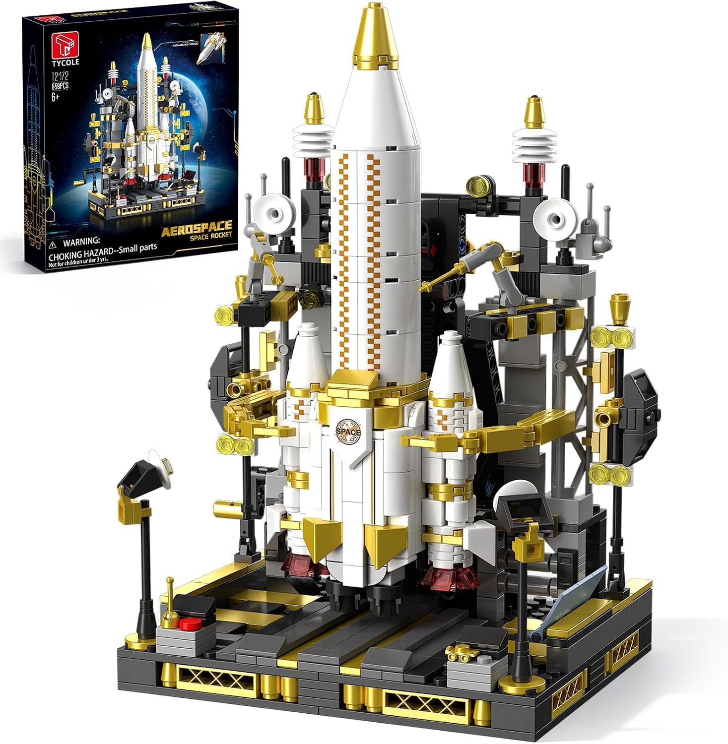 TYCOLE Kit Construction Fusée STEM avec Plateforme et Engrenages 6+