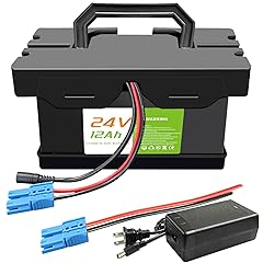 24V 12Ah/7Ah Lithium Battery for Ride-On Cars & Toys, Compatible with Dynacraft Realtree 24V UTVs - Lightweight, Long-Lasting Replacement Battery with 2A Fast Charger (24V12Ah)