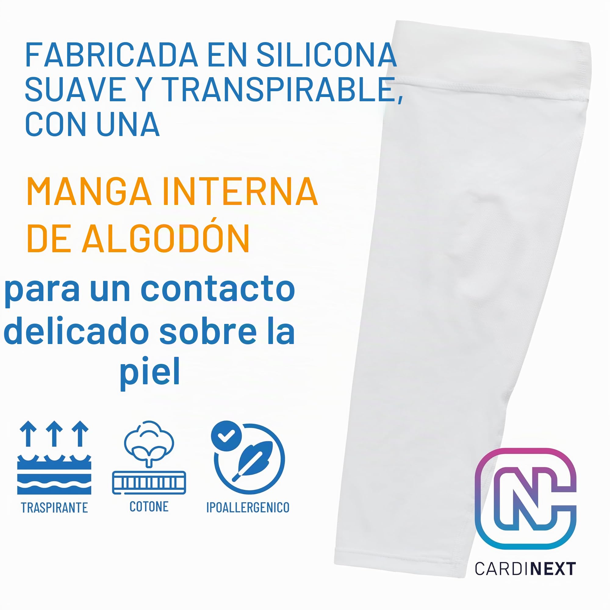 Copri PICC Brazo Mujer y Hombre – Protección Impermeable de Silicona Médica para Ducha, Yeso y Heridas (Blanco)