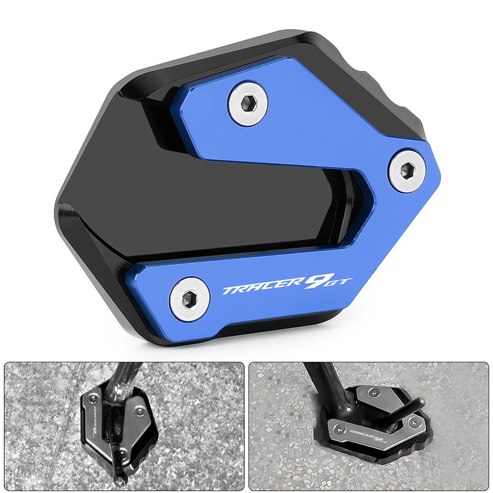 Motocicleta Soporte Pie Caballete Lateral Enlarger Placa CNC Aluminio Pad Para TRACER 9 GT TRACER 9GT 2021 2022 2023 2024