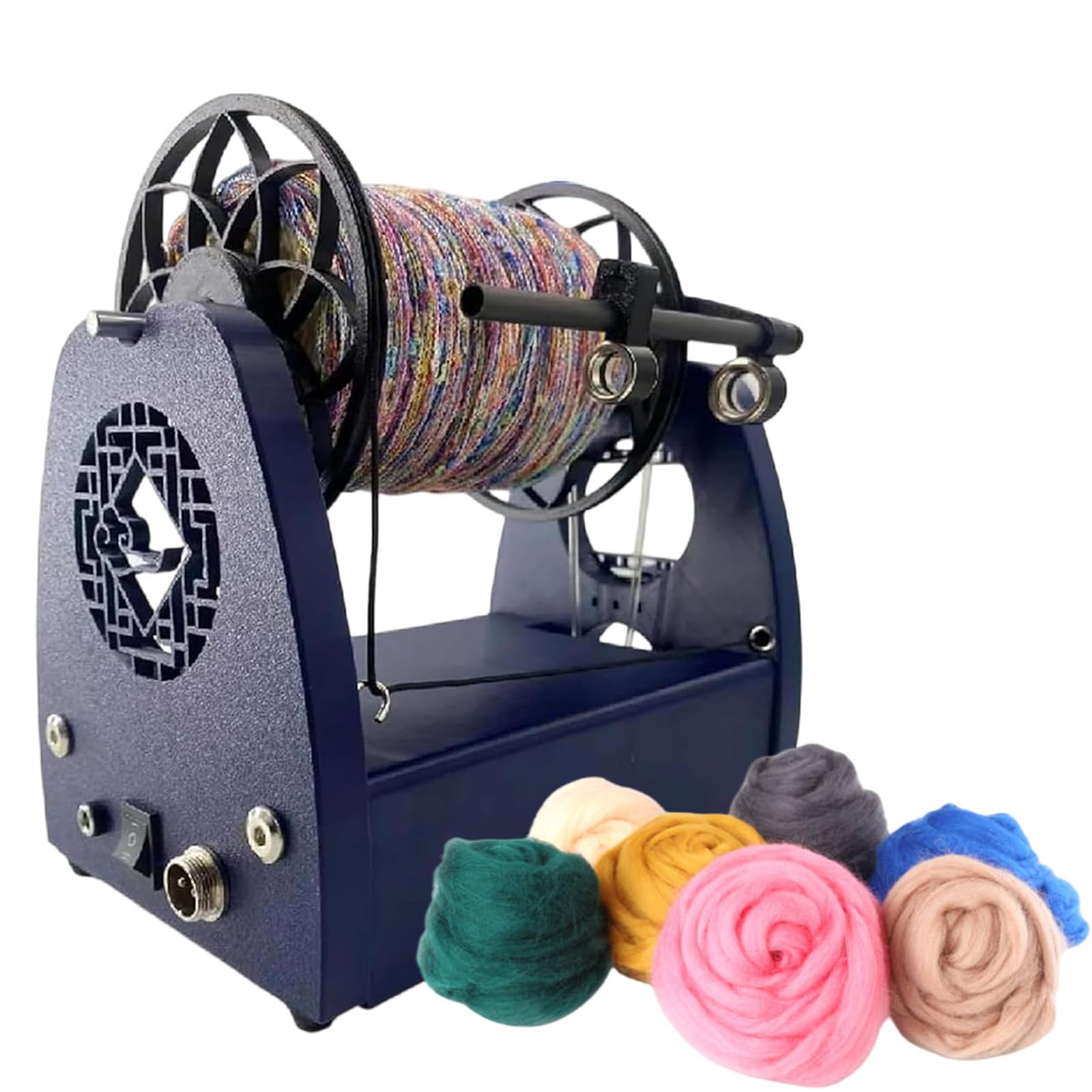 SENJINGHUA Electric Yarn Spinner Winder with 3 Bobbins - Small, Adjustable Speed Spinning Wheel for Wool WithoutPedals