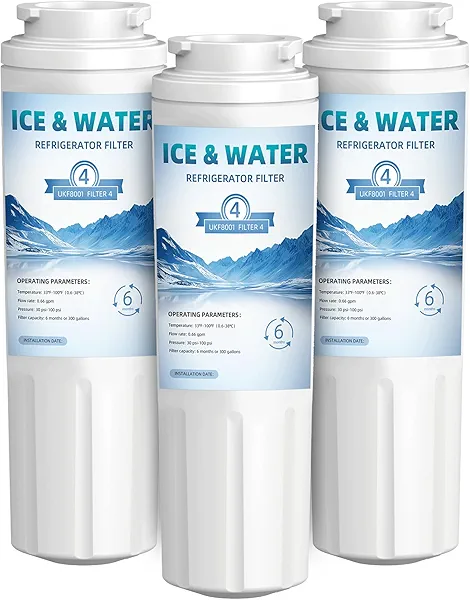 EDR4RXD1 UKF8001 Water Filter Compatible with Every-Drop Filter 4, Replace Whirl-pool Maytag Kitchen-aid Ukf8001axx-200, Hdx Fmm-2, Whr4rxd1, Water Filter 3-Pack QWFIZ