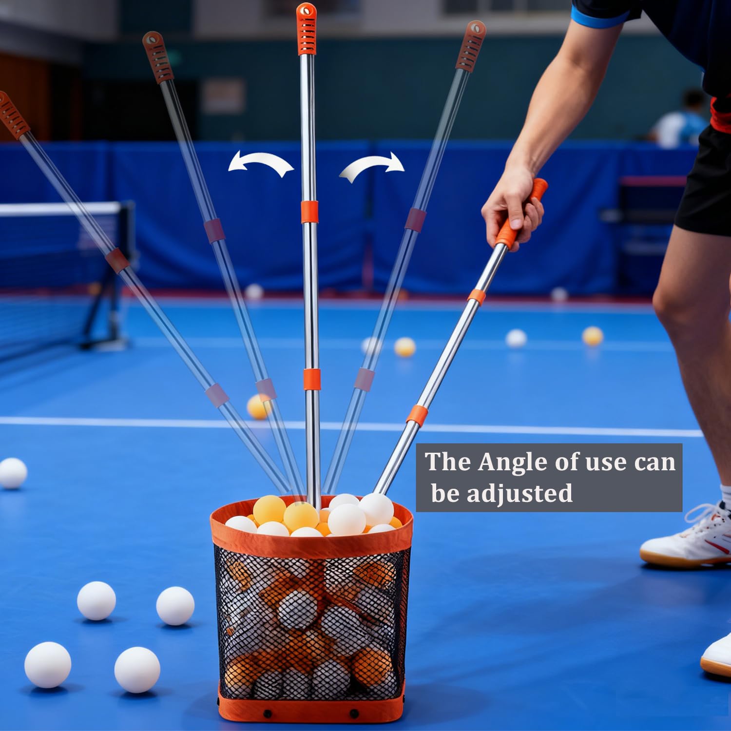 WIGERLON Raccoglitore per palline da ping pong, contiene 150 palline da ping pong, per allenatori e giocatori