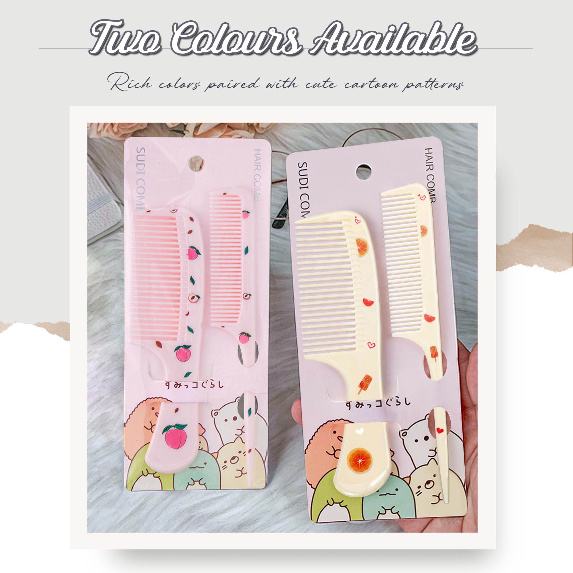 4 Pièces Brosse à Cheveux, Brosse Démêlante et Ensemble de Peignes pour Filles Garçons Coiffure Cheveux Secs et Mouillés Femmes Mignonnes Cadeau