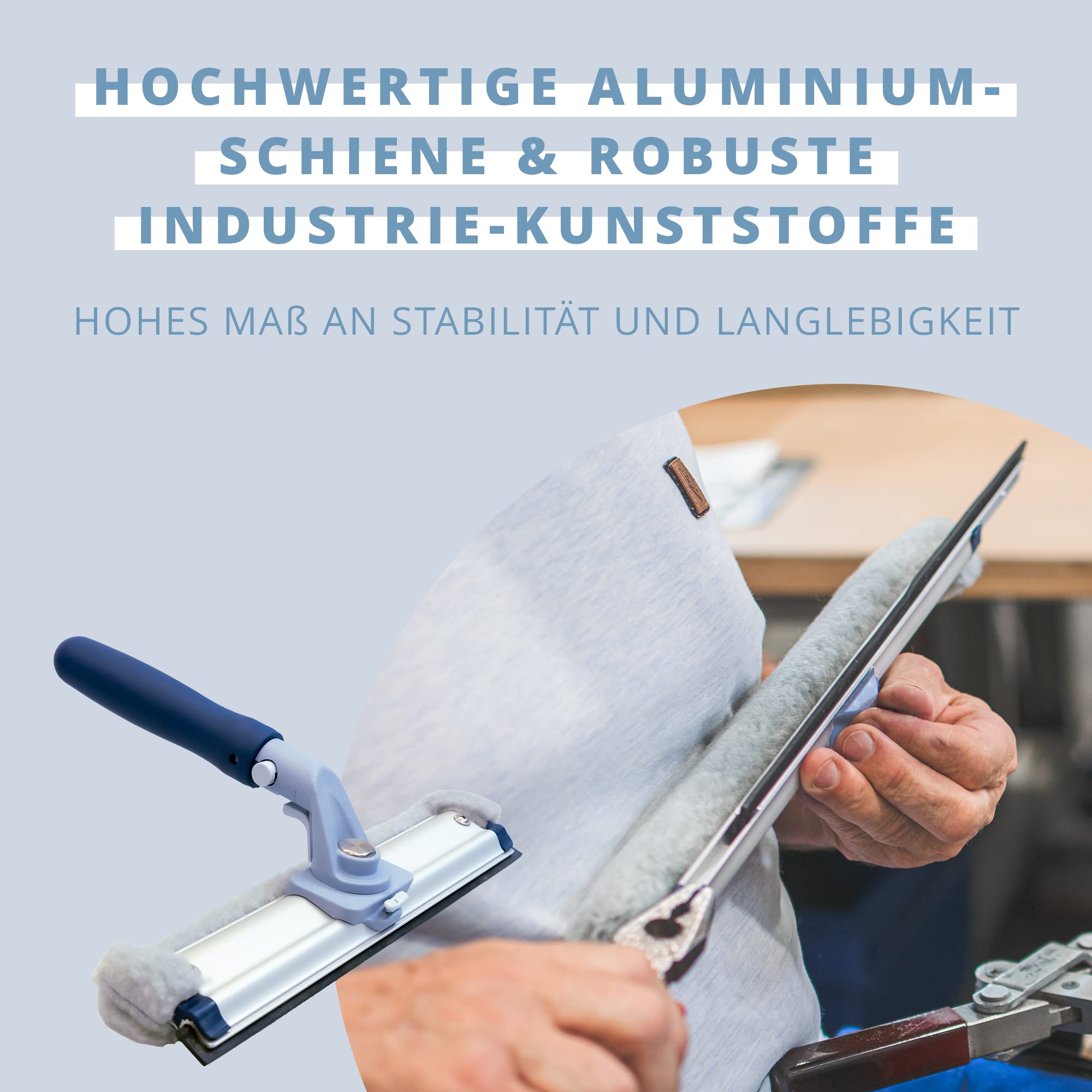 Ha-Ra Fensterwischer ERA 32 cm I All-In-One Abzieher & Einschäumer I Aluminium-Schiene I 30 m² Fensterfläche am Stück reinigen mit der Viva-Faser I hochwertiger Fensterreiniger