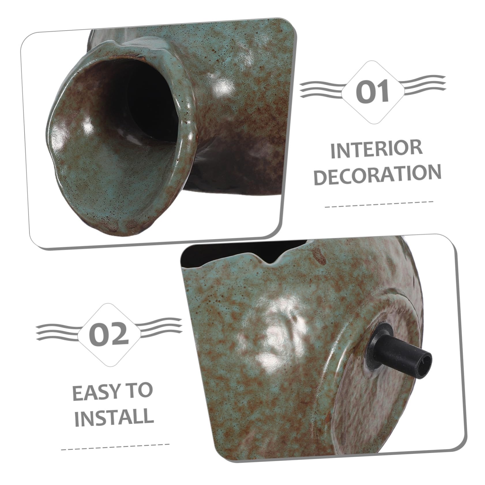 Vaso in Ceramica per Acquario Decorazione da Giardino Zen Circolazione Acqua per Vasche per Pesci Giochi d Acqua e Terrari Interni per Decorazione di Casa e Giardino