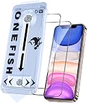 OneFish Screen Protector Privacy for IPhone 17e/16e/13/13PRO/14, Anti Spy Private Tempered Glass, Edge Protection, Dynamic Island Compatible with Installation Frame, 9H Hardness Scratch Resistant,2Pack