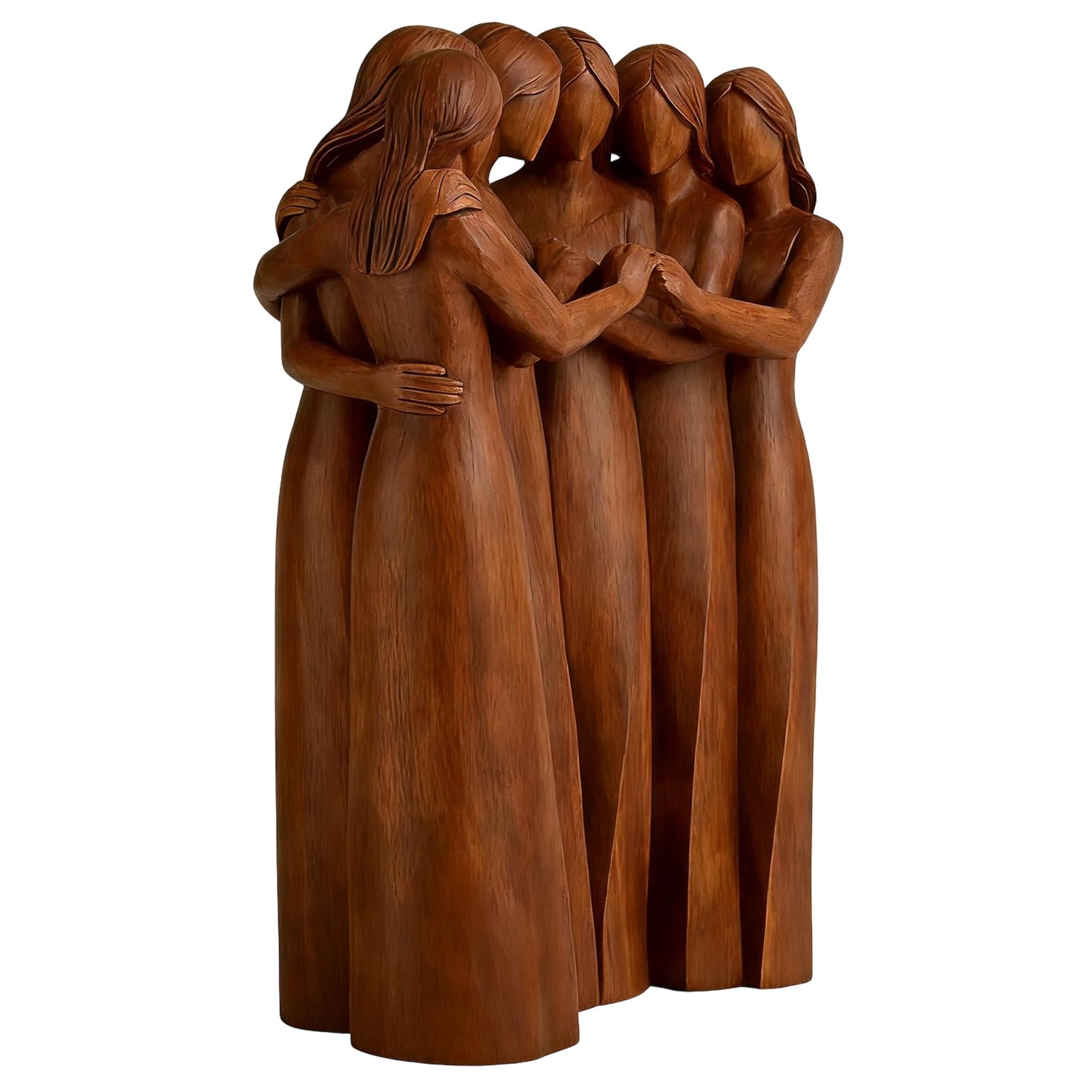 Figurines de sœurs en résine | Sculpture d'amitié élégante faite main