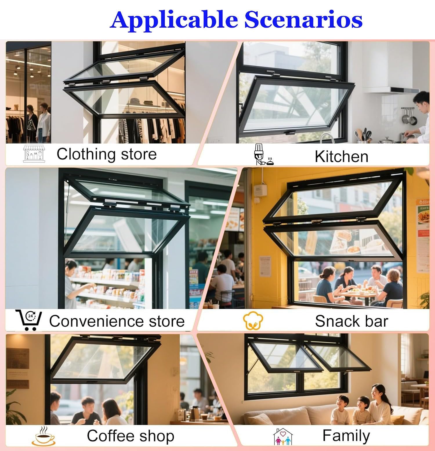 Aluminiowe okno koncesyjne, składana konstrukcja przesuwna ze szkłem i zamkiem do ciężarówek spożywczych i restauracji