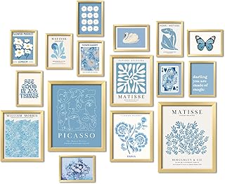26 Blue Bathroom Ideas That Feel Fresh and Serene 151 16 PCS Framed Blue Wall Art Decor, Matisse Wall Prints for Bedroom, Gall...