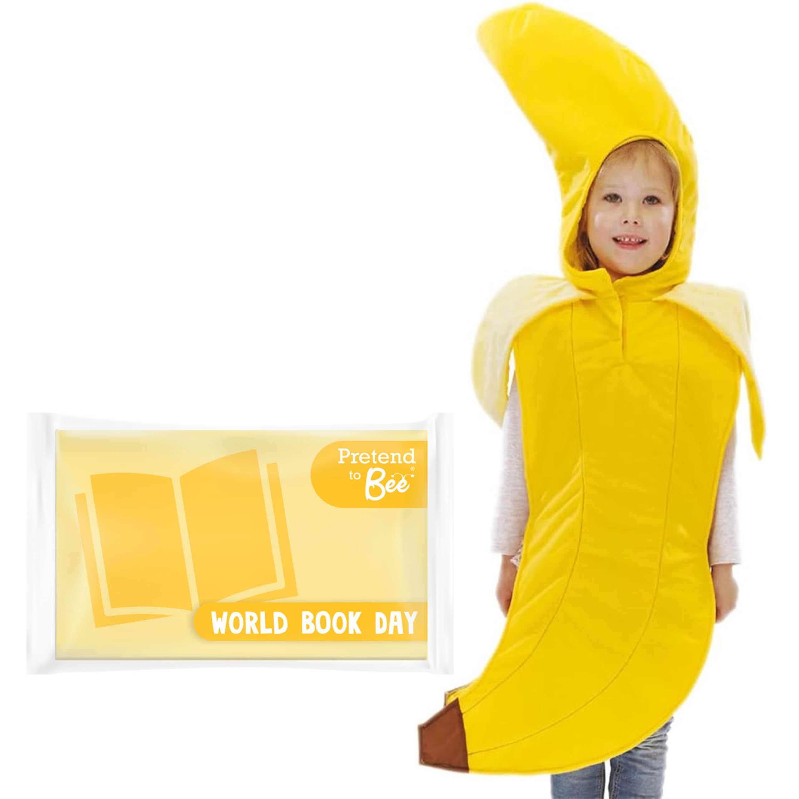 PRETEND TO BEE Banana Tabard Dress Up Costume for Kids, 3-7 Years, Yellow