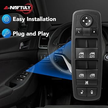 Power Window Switch Driver Side Compatible with 2010-2011 Chrysler Town and Country, Dodge Grand Caravan - Direct Replacement OE 04602535AH 04602535AI (Left Front Window Control Switch)