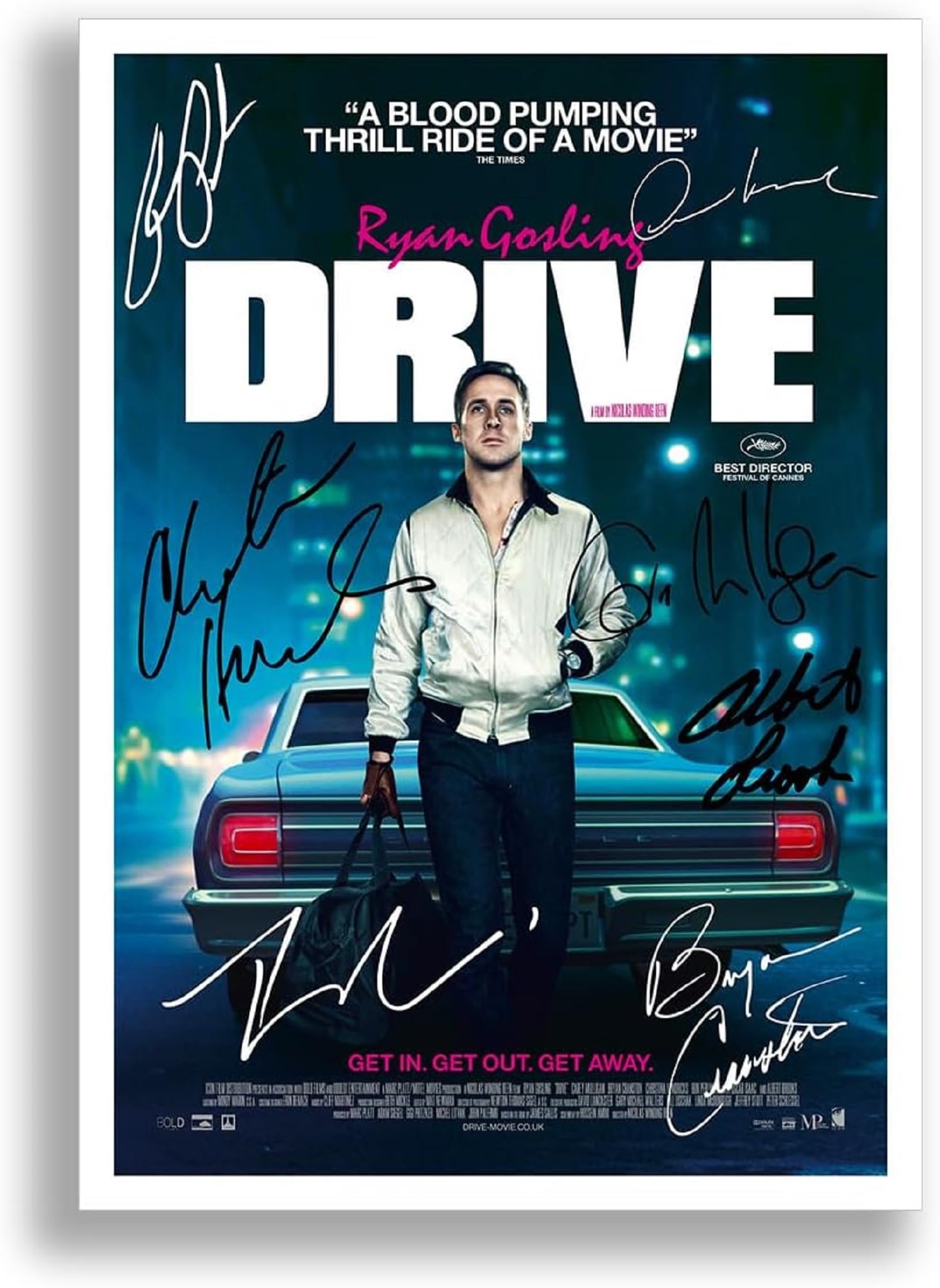 Mounted Gifts A3 Poster Only Drive Cast Signed A4 Poster Photo Print Framed Autograph Gift Movie Film Ryan Gosling (A3 Poster Only)