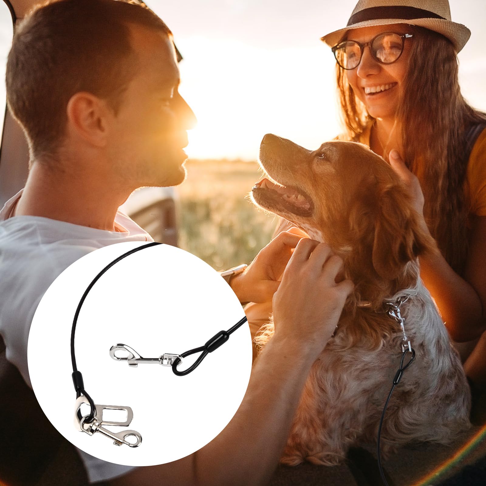 Cintura Di Sicurezza Per Cani In Cavo D'Acciaio - Anti Strappo E Morditura Per Auto, 3 Misure - Foto 5