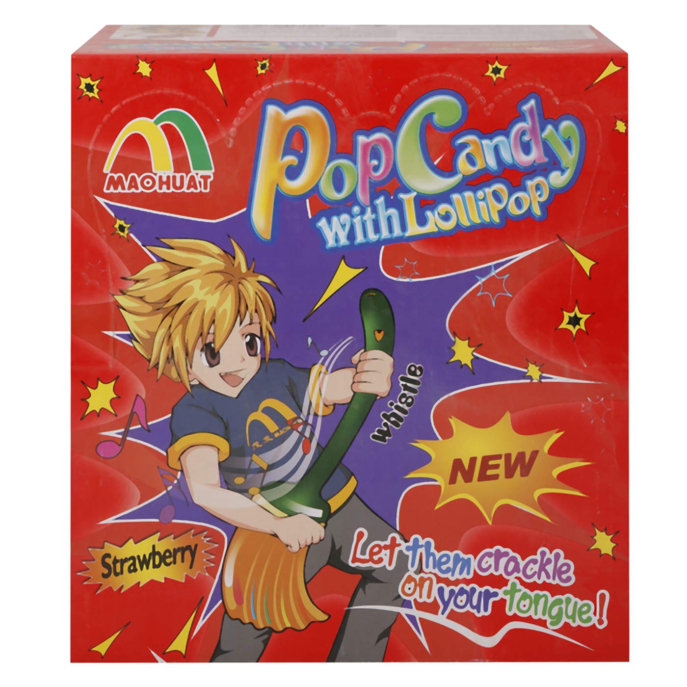 Maohuat Pop Candy with Strawberry Lollipop, 18.4 gm (Pack of 40)