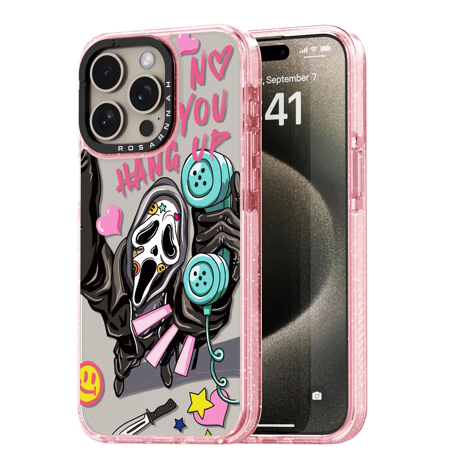 Coque iPhone 15 Pro antichoc évite cassure squelette rose - 8
