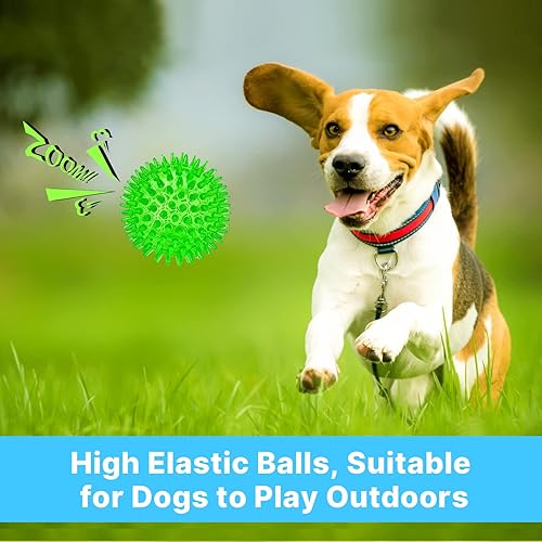 Miniatura 6 de Ammbeetty Paquete de 4 juguetes chirriantes de 2.56 pulgadas para perros pequeños y medianos, pelotas de juguetes para perros para aburrimiento y