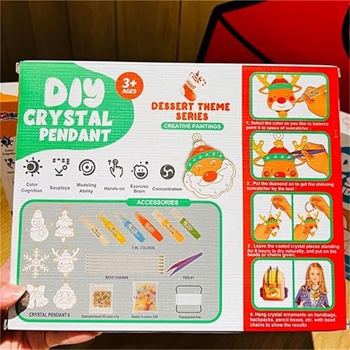 Miniatura 5 de Juego de manualidades de pintura de cristal, kit de colgante de cristal para bricolaje, kit de pintura de cristal para niños, pintura de ventana de