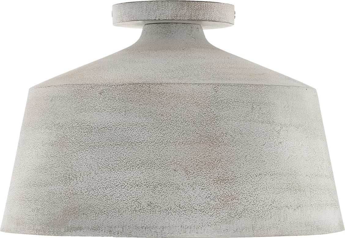 Capital Lighting 235311SC Quarry Modern Organic Handcrafted Angular Cone Semi-Flush Ceiling Light, 1-Light 100 Watt, 9" H x 14" W, Stucco