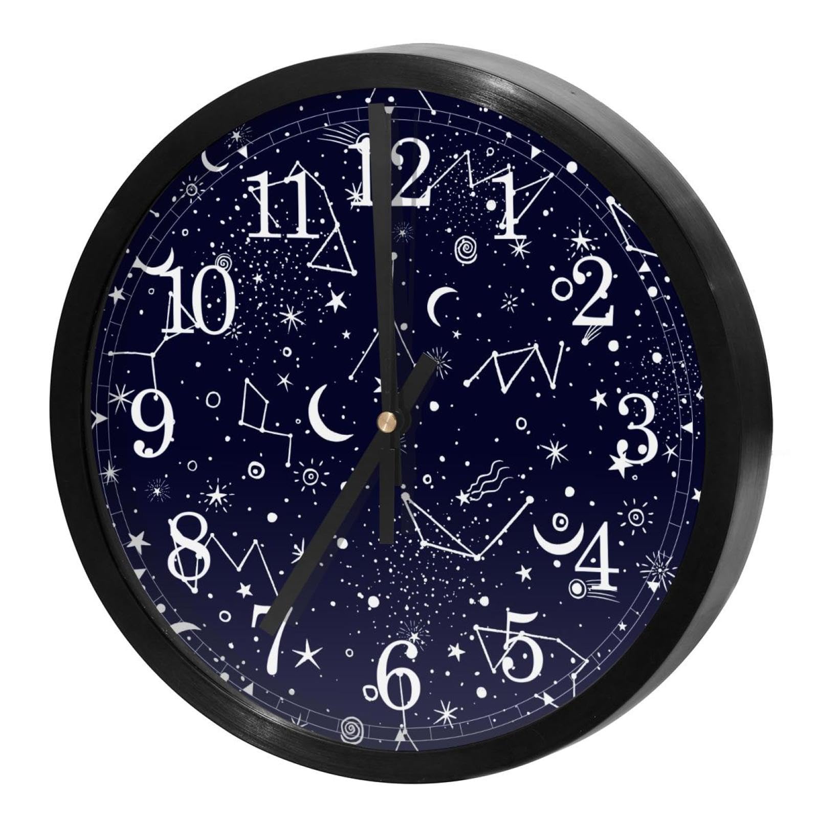 Horloge murale silencieuse galaxie et étoiles avec mouvement quartz pour cuisine et bureau