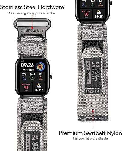 Miniatura 4 de Correas de reloj compatibles con Amazfit, correa deportiva de nailon resistente con diseño de bucle tejido para Amazfit GTS 44 Mini322e2 mini, Bip 3