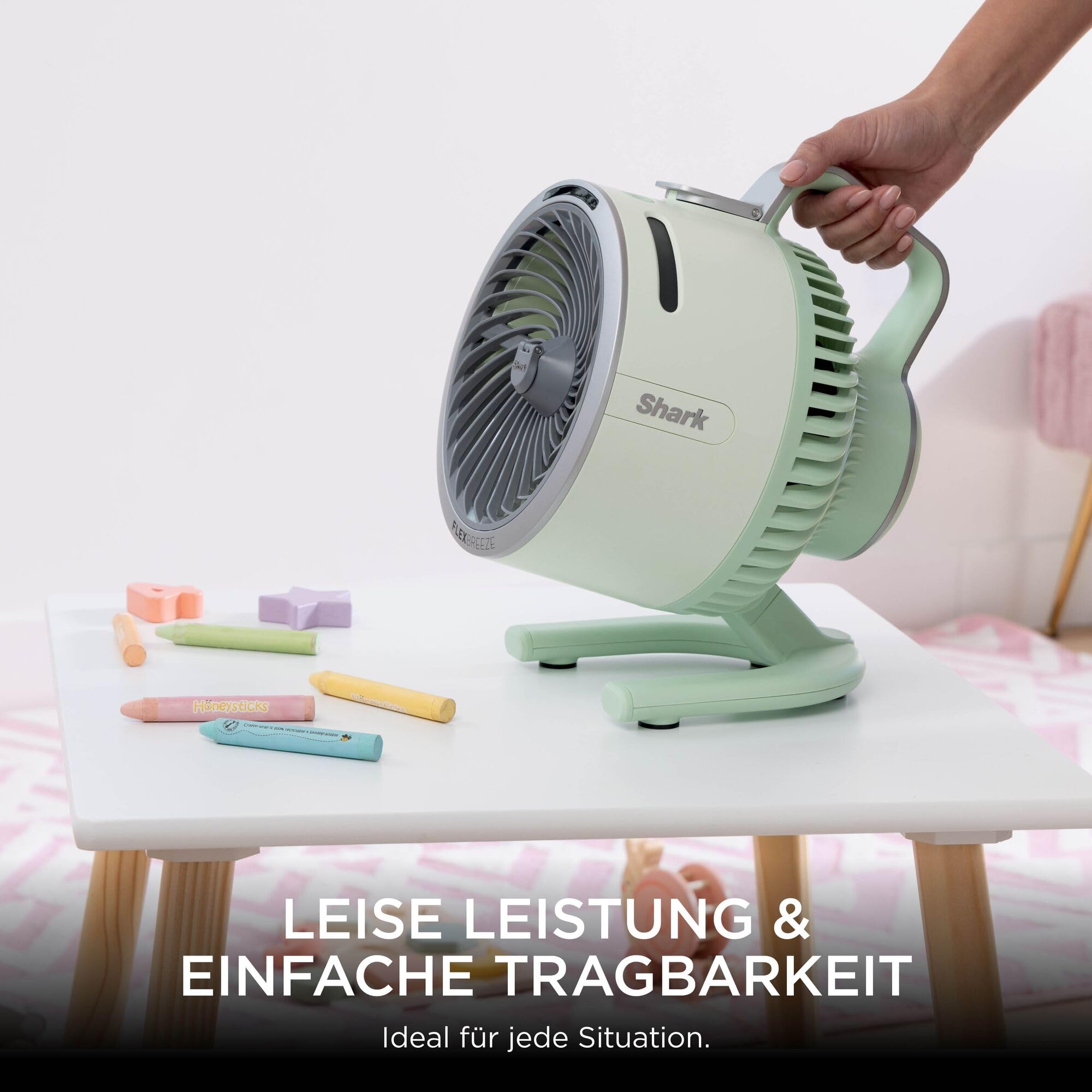 Shark FlexBreeze HydroGo Starker Ventilator mit Sprühnebel, Mint FA050EUGN