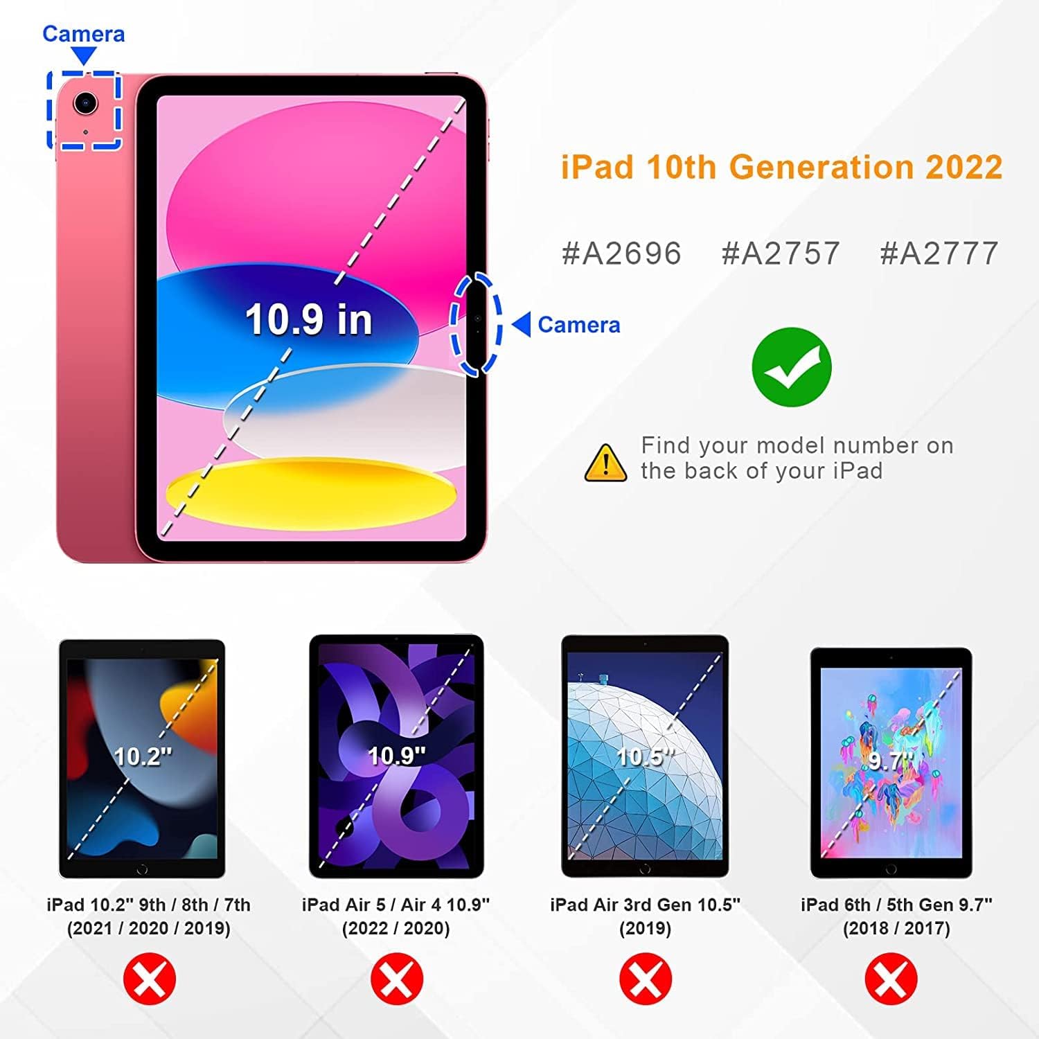 Fintie Soft TPU Case for iPad (A16) 11th Generation 11 Inch (2025), iPad 10th Generation 10.9 Inch (2022) + Silicone Sleeve Compatible with Apple Pencil 1st Generation