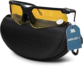 Xaegistac Óculos de tiro com estojo antiembaçamento para caça óculos de segurança para homens e mulheres (Amarelo)