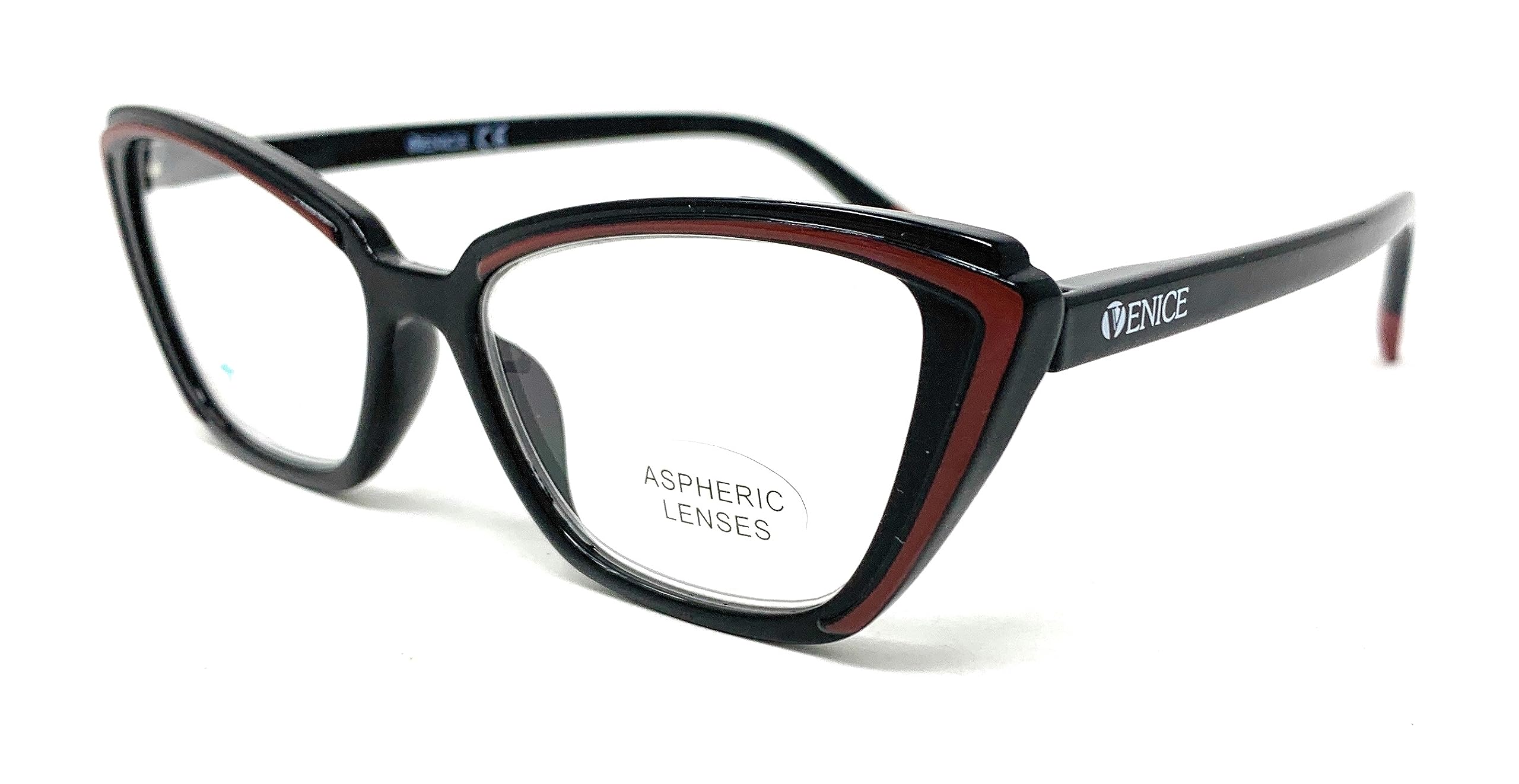 Lunettes de Lecture pour femmes Lunettes de Vue Presbyte +1.0 à +3.5 moderne Vintage style MADISON (+3.50, Noir - Rouge)