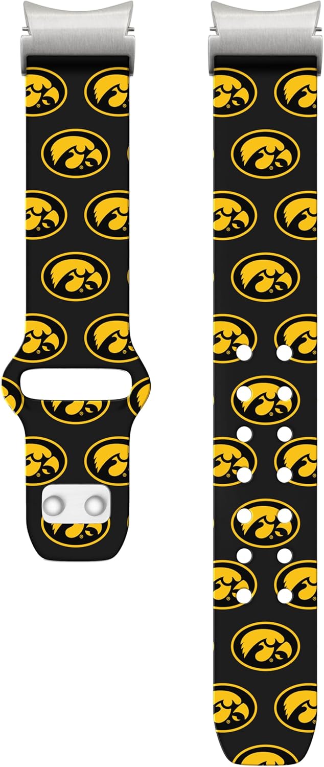 Affinity Bands Iowa Hawkeyes HD Fitted Watch Band Compatible with Samsung Galaxy Watch 4-7 (Long Repeating)