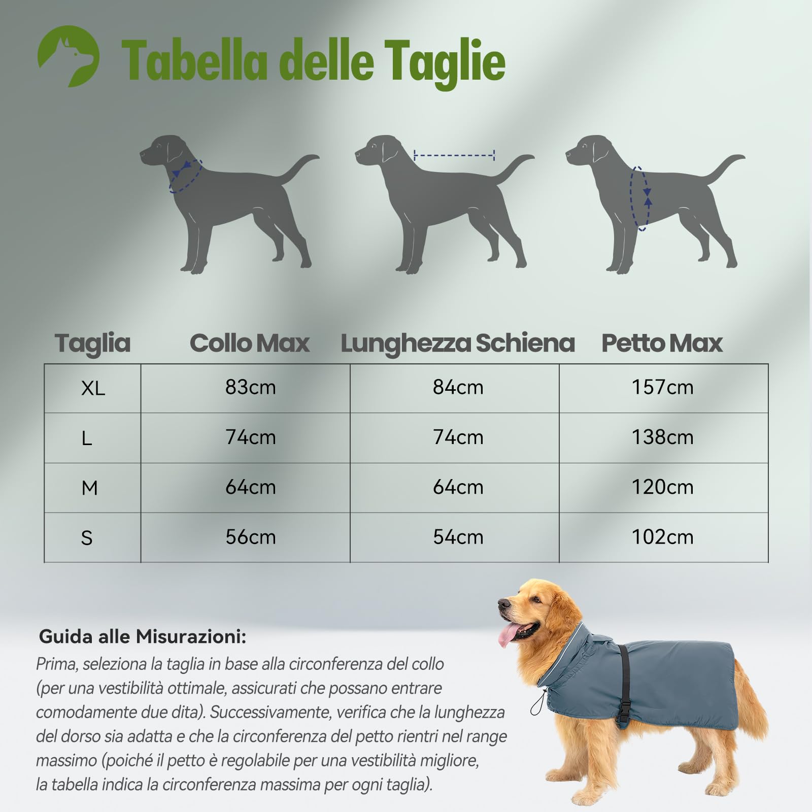 Zellar Impermeabile per Cani Regolabile, Leggero con Buco per Collare e Strisce Riflettenti, Vestibilità Facile, Traspirante Cappotto Pioggia Cane Taglie Media e Grandea (XL, Grigio)