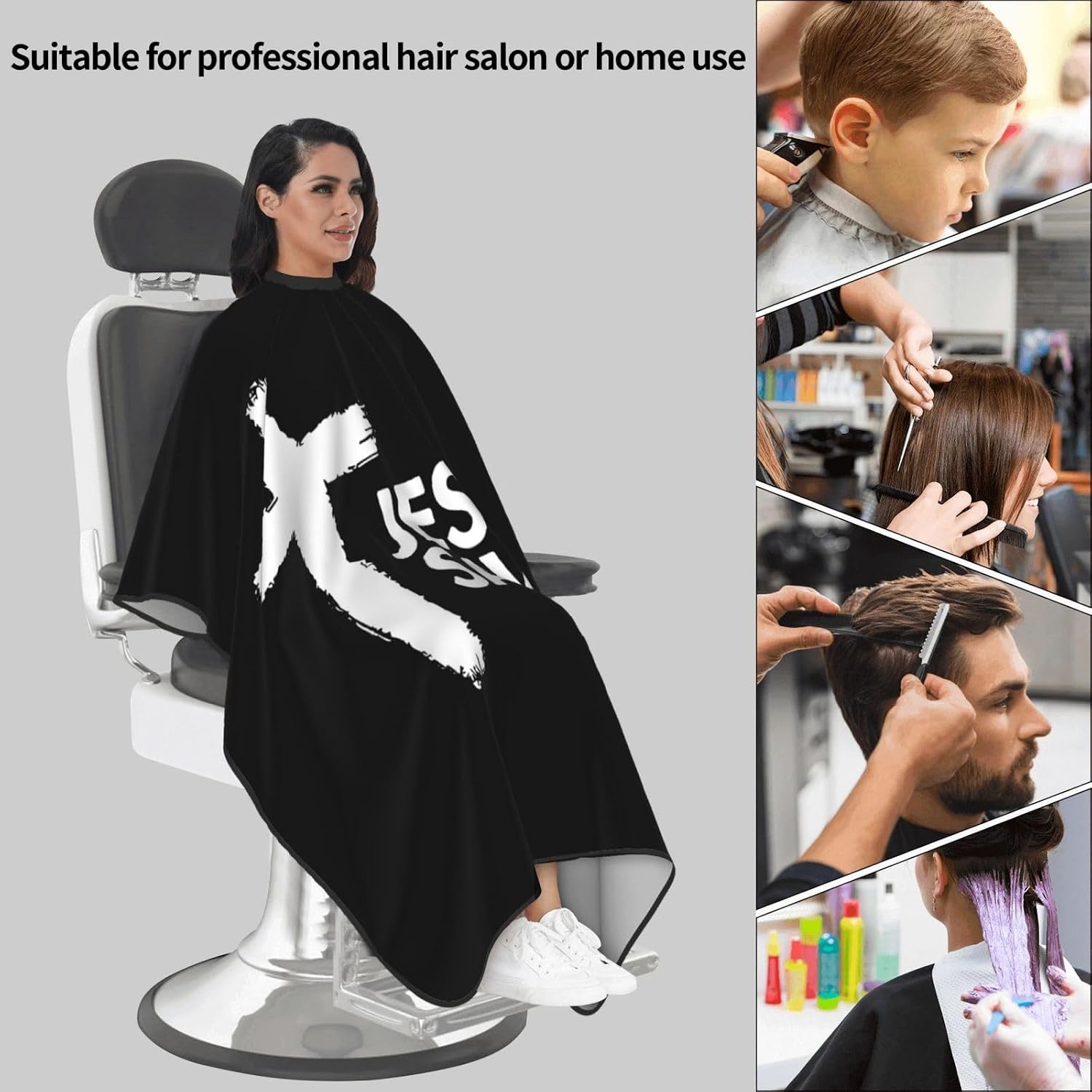 Christian Barber Cape, Jesus Hair Cutting Barber Cape Salon and Dyeing Styling Cloth for Women/Men