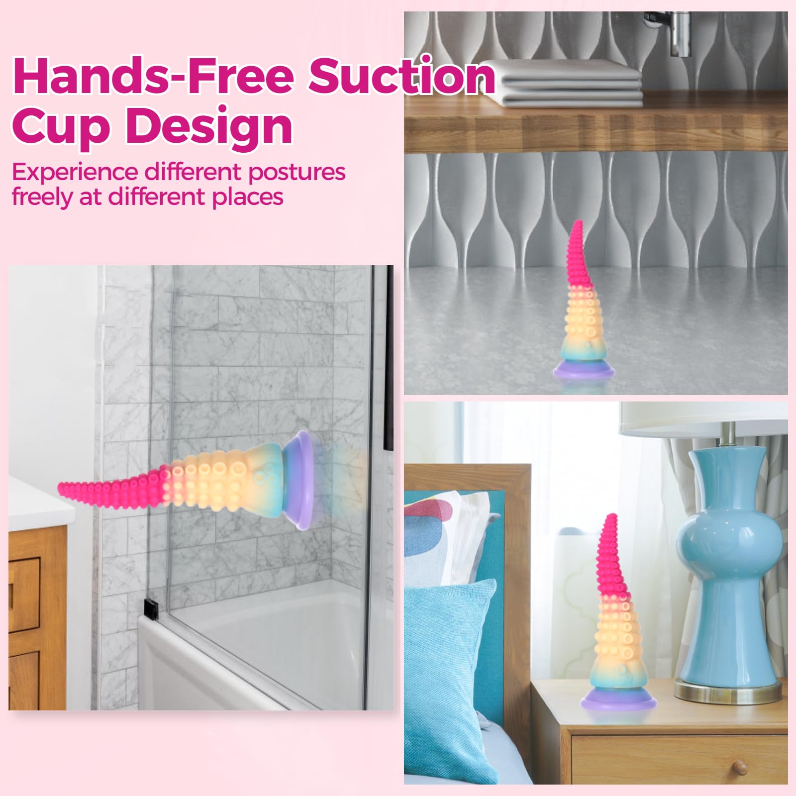 SWEETLORY Long Tapered Tentacle Dildo Fantasy Octopus Sex Toys with Strong Suction Cup, Liquid Silicone Anal Stretcher Butt Plug, Alien Huge Colorful Moving Realistic Monster Prostate Dildo