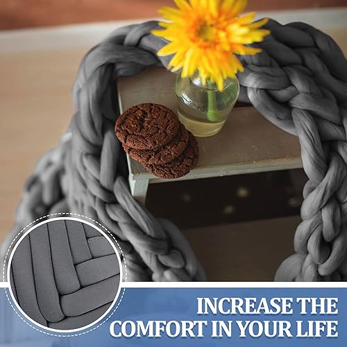 Miniatura 6 de 4 madejas de hilo para tejer en el brazo, 8.8 libras, lavables de lana gigante, tubo de algodón grueso a granel, hilo de punto grueso para tejer a