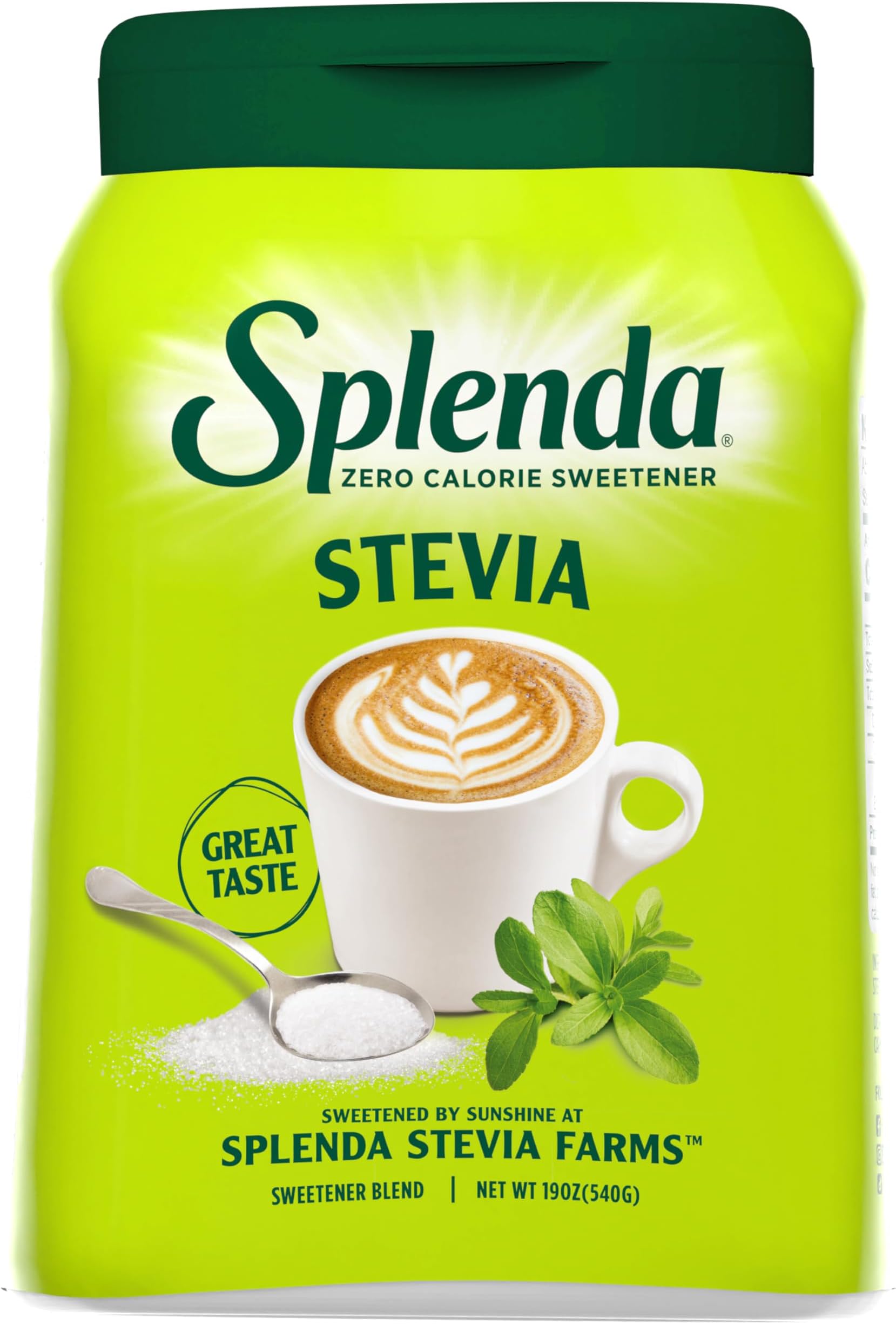 SPLENDA Naturals Stevia Zero Calorie Sweetener 19 Ounce Jar (540 g)