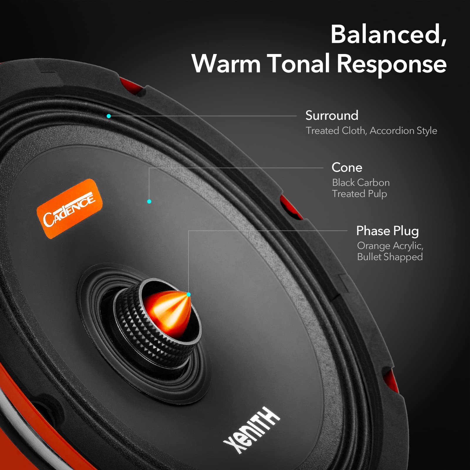 Cadence XM84Vi 8 inç 4 Ohm Vokal Orta Sınıf Araba Hoparlörü