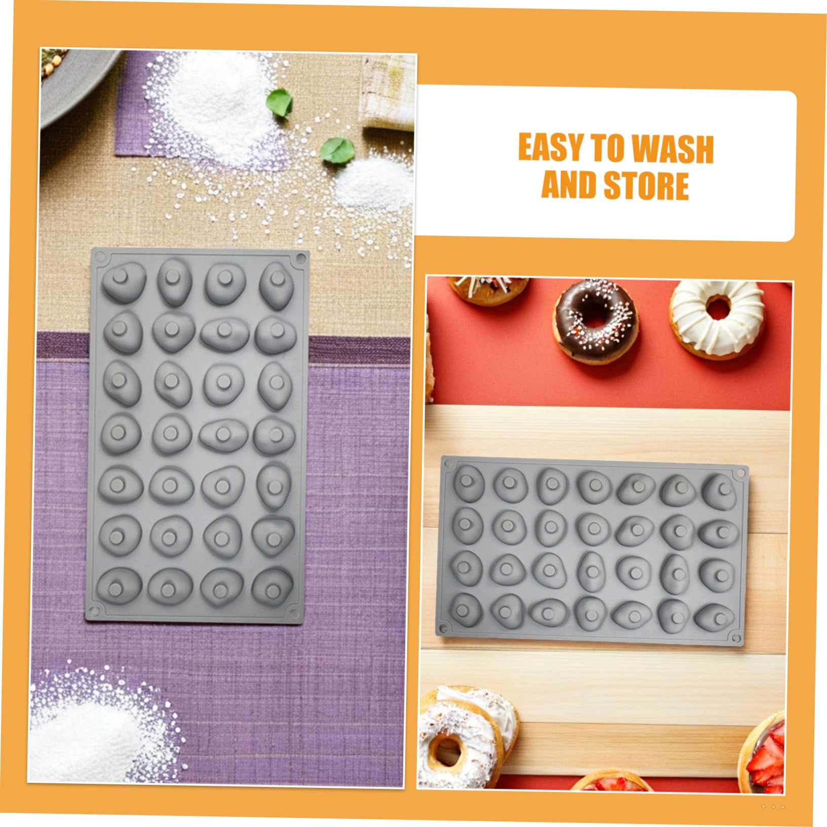 TOYANDONA 2pezzi Stampo in Silicone Per Cioccolatini Forma Di Pietra Cavità Antiaderenti Per Caramelle Al Cioccolato Gelatina Cubetti Di Ghiaccio e Dolcetti